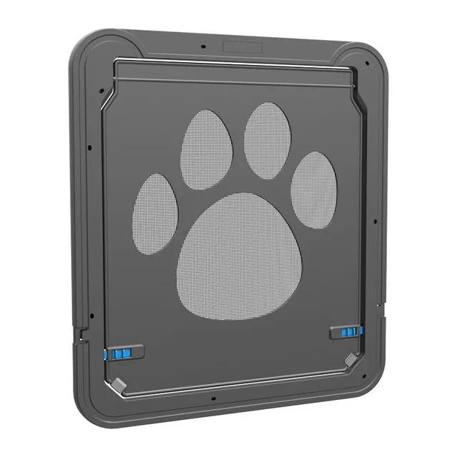 

Pet Gate Cat Door Safe Lockable Magnetic Screen Outdoor Dogs Cats Window House Enter Freely Fashion Pretty Garden Easy Install 26x30cm чорний