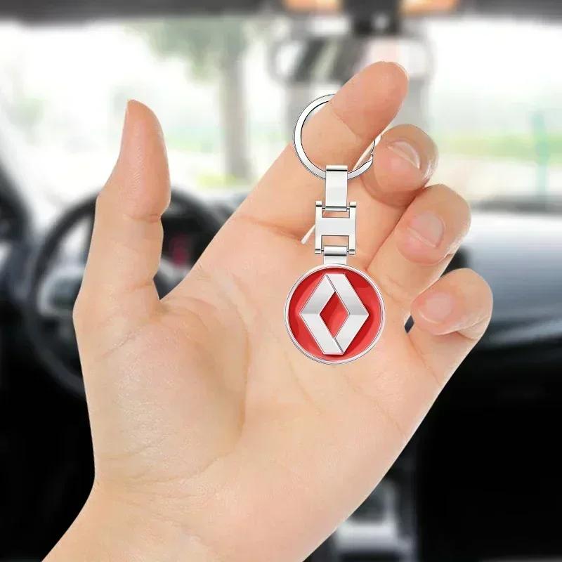 Hub Caps 1pcs Metal Car Logo Key Chain Keyring Auto Interiors Accessories For Renault Megane 2 3 Duster Logan Clio 4 Scenic 5 Ca