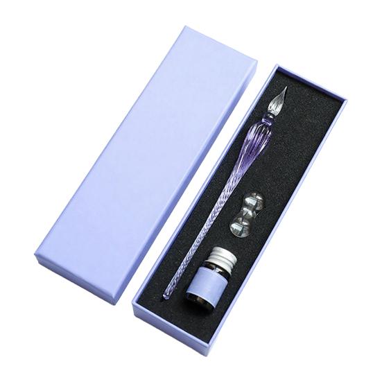 

Glass Dip Pen Set with Ink & Pen Rest Handmade Calligraphy Pen for Lettering Journaling Drawing Smooth Writing Elegant Gift for Artists Students I