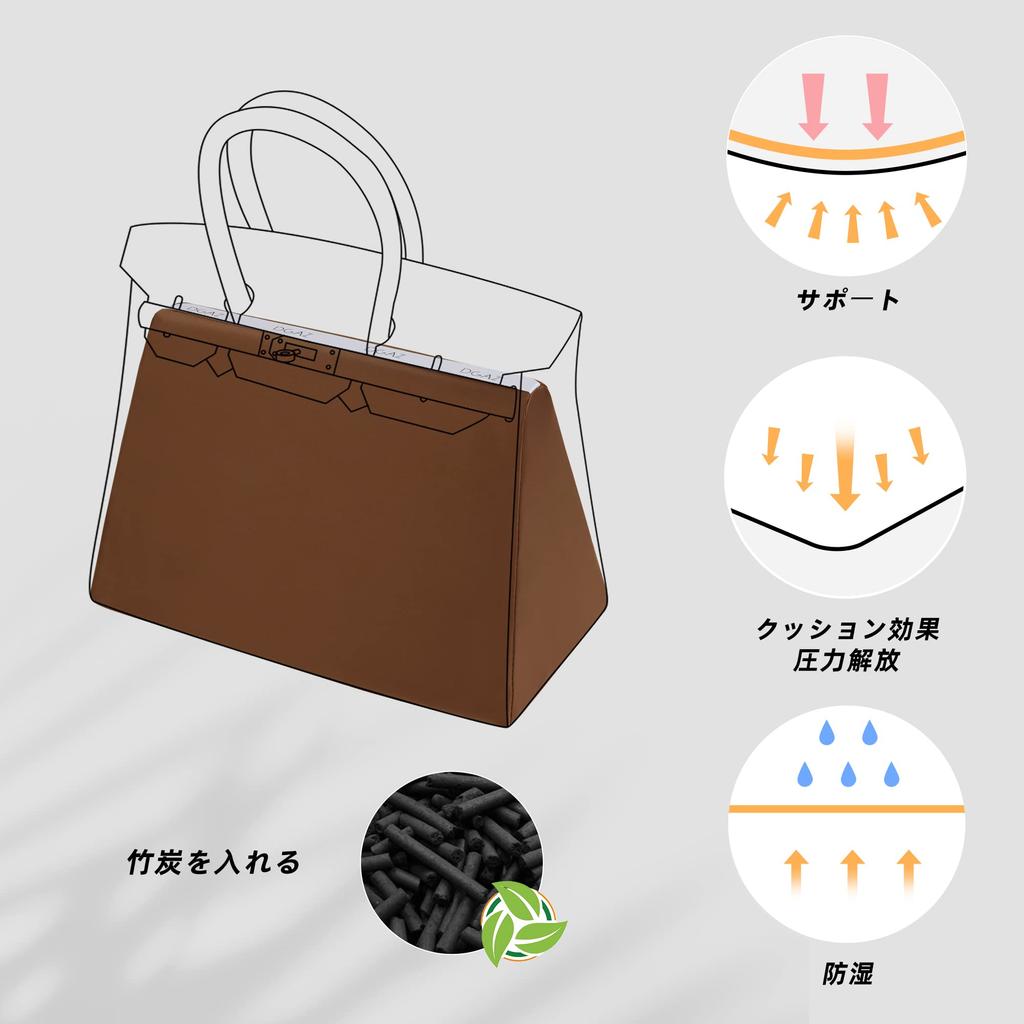 DGAZ Bag Pillow Bag Shaper Prevents Deformation Bag Shaper Pillow Shaper Suitable for Birkin Bags 25/30/35/40 (Gold, BK35)