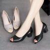Sandals Women'S Outer Wear 2021 Women'S Shoes Women'S Fashion Thick Heel Single Shoes Fish Mouth Sandals Korean Version