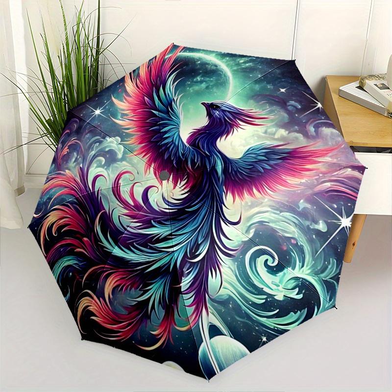 1pc Stellar Phoenix Durable Cartoon Folding Umbrella,Compact Umbrella for Men and Women, Suitable for Travel or Daily Use.A062