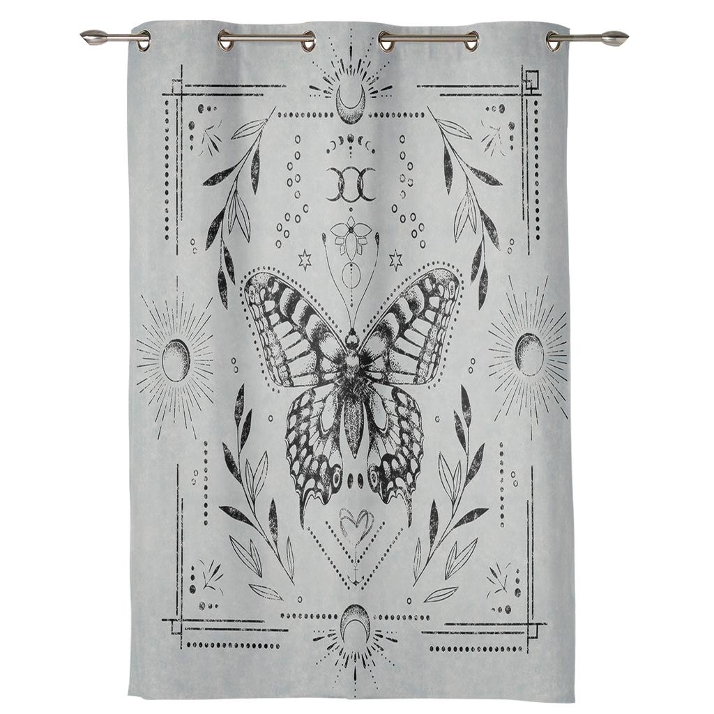 Bananblad Tropisk Plante Blader Vindusgardiner Hjemmeinnredning Soverom Vinduspynt Kappe Gardiner for Stue