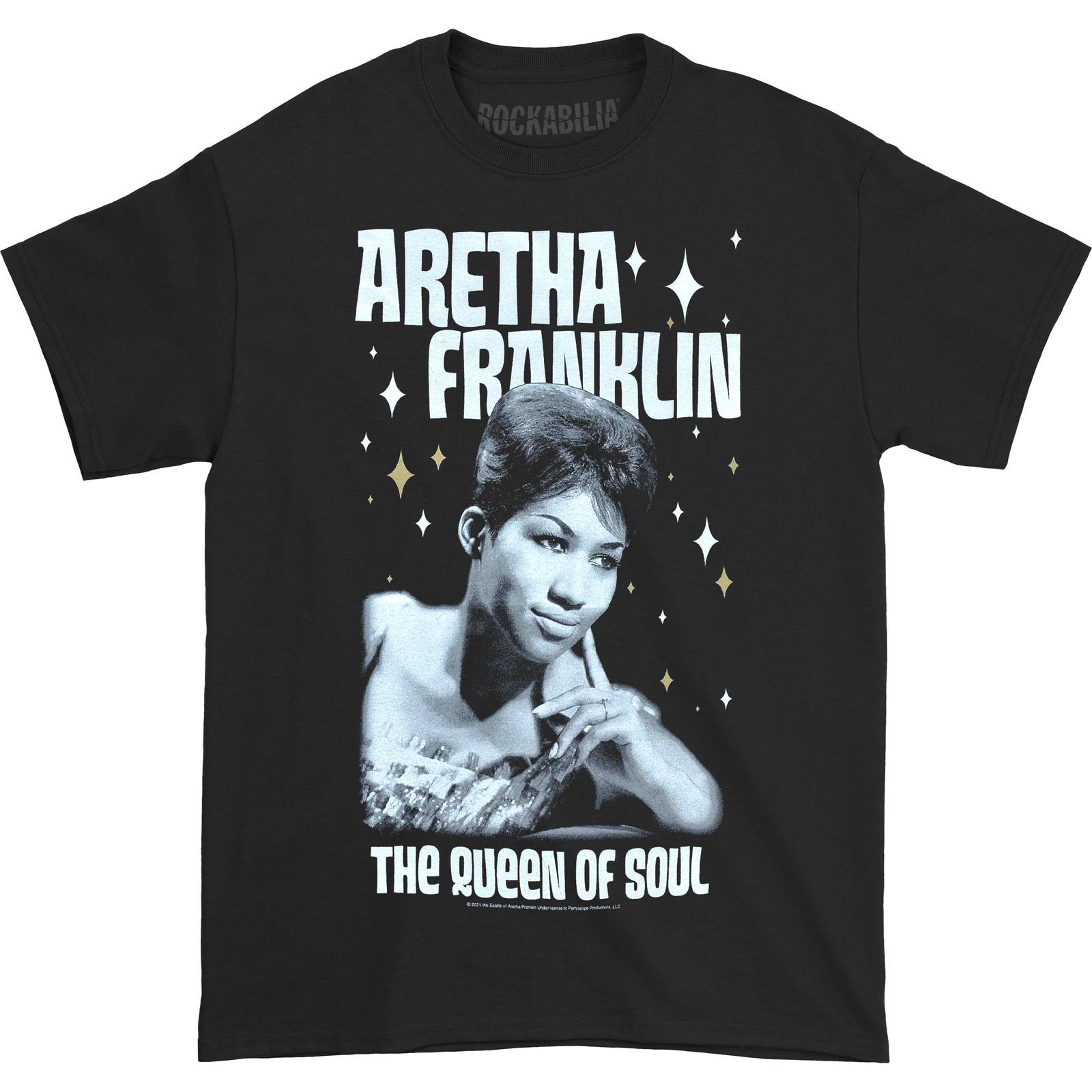 Men s Aretha Franklin Queen Of Soul Slim Fit T-shirt XXXXX-Large Black M