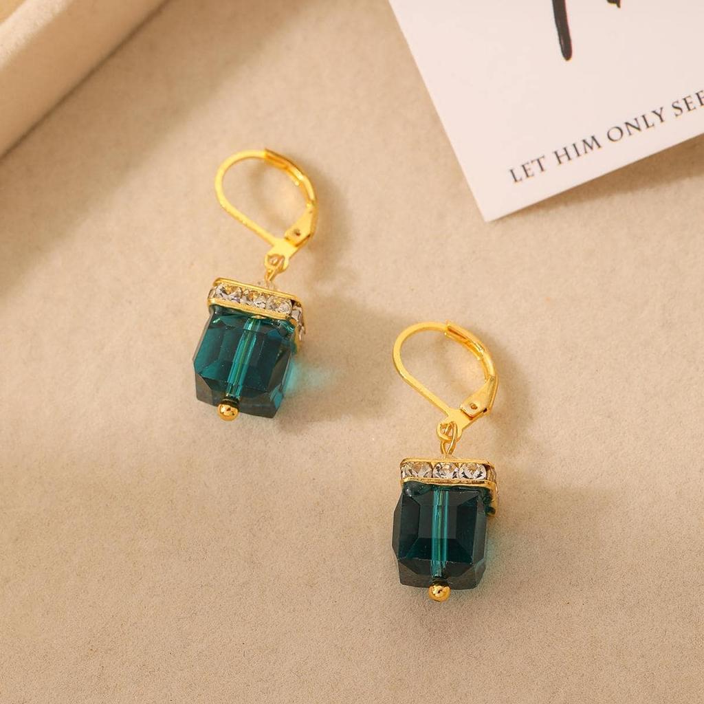 New Woman Fashion Jewelry High Quality Blue Pink White Purple Crystal Zircon  Earrings