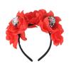 Simulated Flower Button Halloween Headband Holiday Party Foam Skull Horror Headdress
