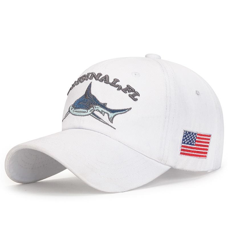 Northwood Shark Pattern Washed Cotton Baseball Cap for Men Women Kpop Dad Hat Trucker Cap
