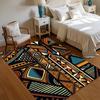 Moroccan Tribal Patterned Carpet Machine Washed Anti Slip Rectangular with Anti Slip Function for Entrances Bedrooms and Rooms