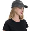 Cool Shark Black Vintage Distressed Adjustable Washed Denim Cotton Low Profile Mens Dad Trucker Hat Black Fitted Baseball