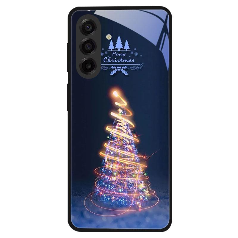 Christmas Style Tempered Glass Case For Samsung Galaxy S24 S22 S21 S23 S25 Ultra Fe Shockproof Cover S25FE S25 Edge Shell Coque