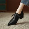 Móda 2024 Nová móda Dámské lodičky Špičaté letní boty Robustní podpatky Šněrovací mokasíny Boty pro ženy Ručně vyráběné Retro Dámské boty