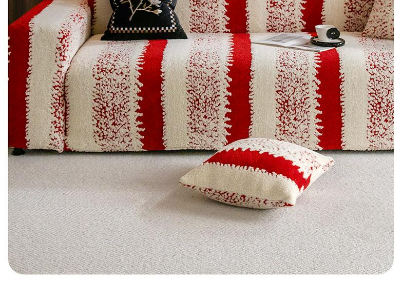 Universal Red Elastic Sofa Cover for Weddings & Christmas - Anti-Scratch, Full Coverage Protection