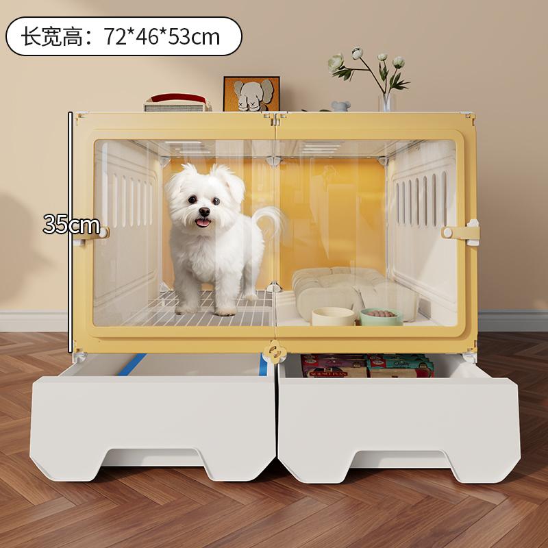 Villa per Cani Piccoli con Toilette Gabbia Trasparente Panoramica per Animali Domestici Suite Monostanza Casa per Animali Domestici Spaziosa Separazione Sistema di Canile per Cani