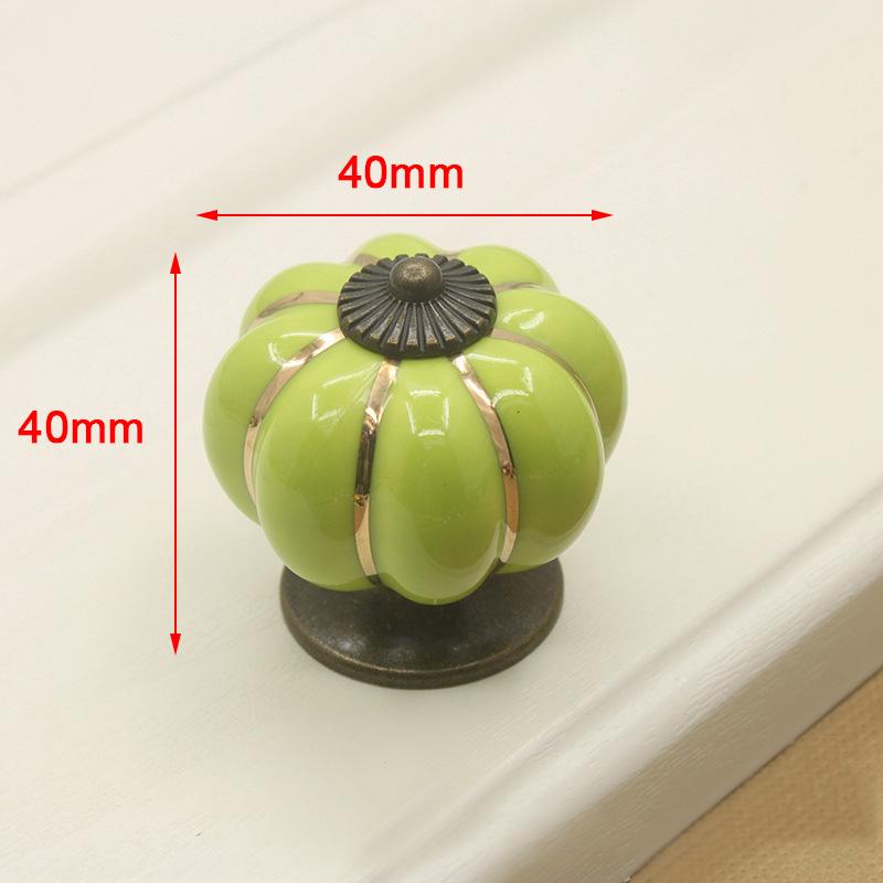 KAK Ceramic Drawer Knobs 40mm Cabinet Pulls Kitchen Handles Cartoon Pumpkin Furniture Handle for Kids Room Furniture Hardware