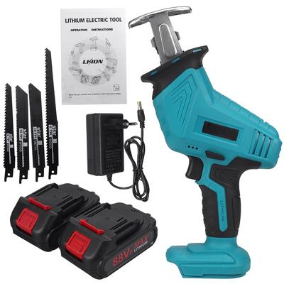 110-220v Cordless Electric Reciprocating Saw With Blades Variable Speed Metal Wood Cutter Tool 13000mAh