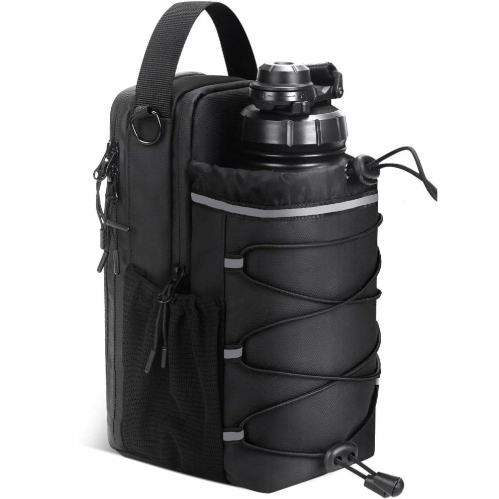 Large Capacity Magnetic Water Bottle Bag Multi-Pocket with Shoulder Strap Gym Specific Water Cup Holder Portable Magnet Gym Bag чёрный 5560₽