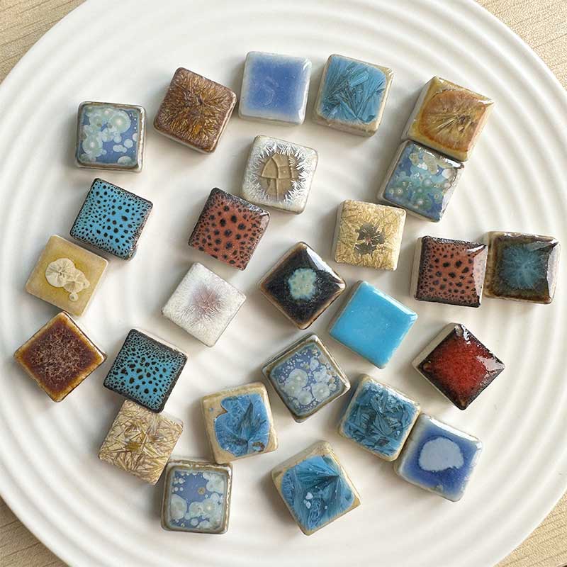 100g DIY Keramické Mozaikové Dlaždice Skleněné tvar listu okvětního lístku Ručně vyráběné Ozdoby Dlaždice Nástěnné Řemesla pro Dekorativní Materiál 917