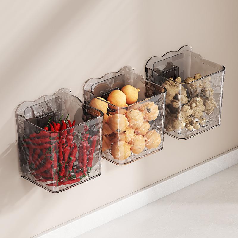 Wall-Mounted Kitchen Storage Basket for Spices & Gadgets