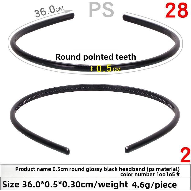 Bandă de păr din plastic negruBaston răsucitBandă de cap stil naționalBandă de păr școală primară