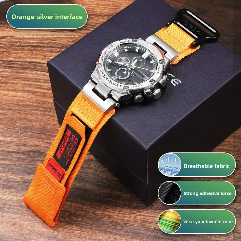 For Casio GSHOCK Heart of Steel Watch Strap GST-S130/S110/S120/W130L/B100/W300/400 Modifie nylon Watchband Wristband accessories