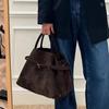 2024 Autumn/Winter Frosted Suede Belt Buckle Tote - Lazy Style Commuter Women's Bag