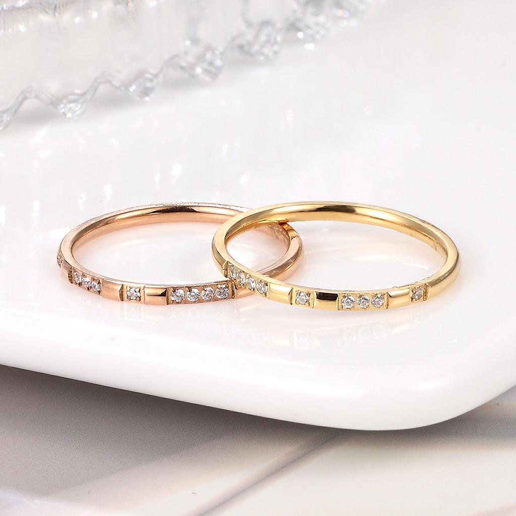 Diamond-set Titanium Steel Ring, Simple Index Finger 1314 Personalized Design Couple Ring