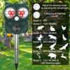 Repellente efficace per animali per esterni, luce LED lampeggiante a 14 lampadine con sistema di rilevamento del movimento, alimentazione