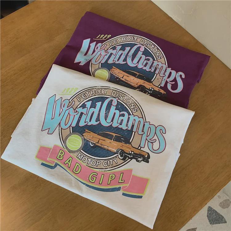 2021 Summer Women's Harajuku-Style Loose Fit Short-Sleeve T-Shirt