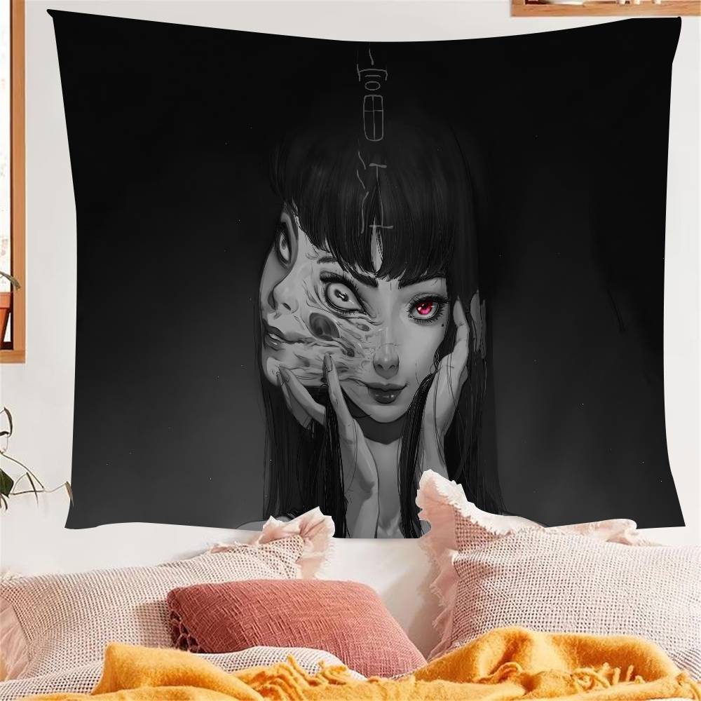 Anime Junji ItoI TomieT Horror Comics Colorful Tapestry Wall Hanging Bohemian Wall Tapestries Mandala Wall Hanging Sheets
