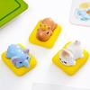 3 Pcs Mini Sleeping Animal on Pad Figurines Cute Miniature Kitten Panda Elephant Capybara Sculpture for DIY Crafts Dollhouse Car Interior Office Desk