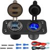 12V Charger Socket Panel, 18W QC3.0 USB-A Port Dual USB Power Outlet, Cigarette Lighter Socket, for RV Car Boat