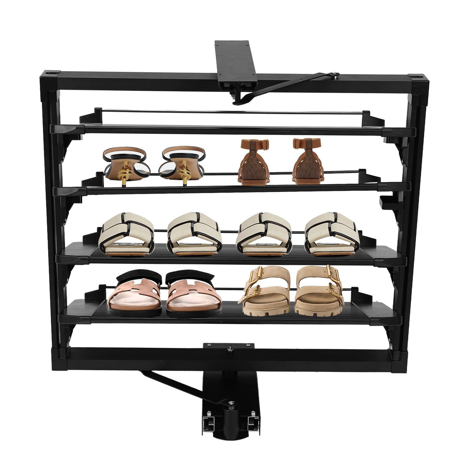 Scarpiera in Metallo Girevole a 360° Estraibile Organizzatore di Scarpe Scaffali per Scarpe ad Altezza Regolabile Multistrato per Piccola Camera da Le