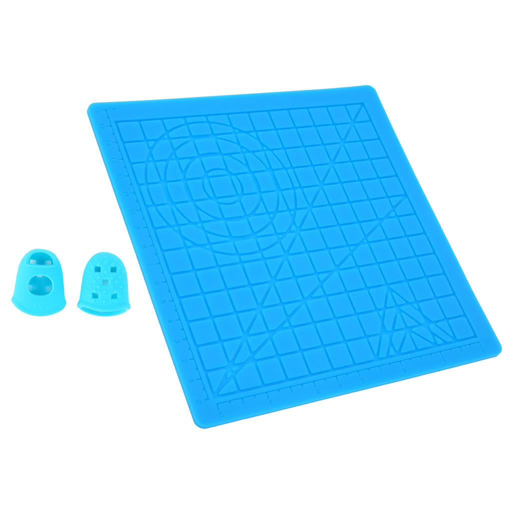3D Design Mat Durable Elastic Flexible Convenient Silicone Template Pad with Finger Caps