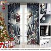 2pcs Merry Christmas Santa Claus print blackout curtain multiple size living room insulation holiday decoration machine washable