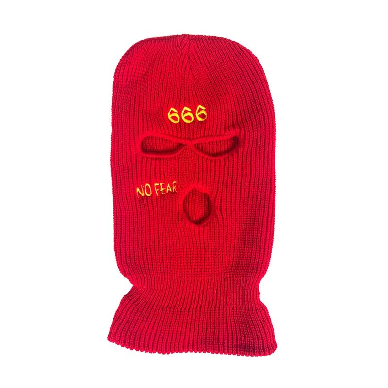 Balaclava Face Mask Motorcycle Tactical Face Shield Embroidery Ski Mask Cold-proof Full Face Mask Cosplay Gangster Mask