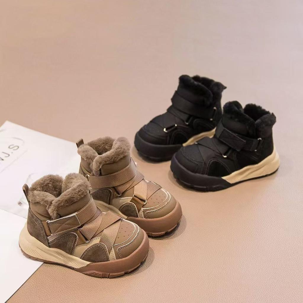 2025 winter new children's cotton shoes boys thickened fashion snow boots Korean version girls warm cotton boots middle and older children