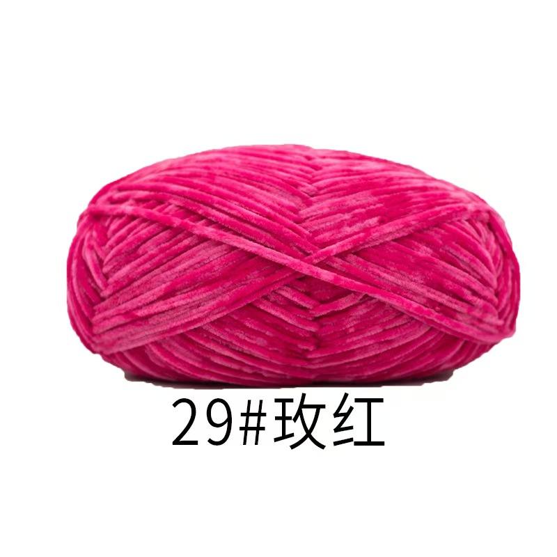 100% Polyester Chenille DIY Crochet Scarf and Shoes Hand-Made with Dye Pattern Use for Weaving Features Violet Bear Hook