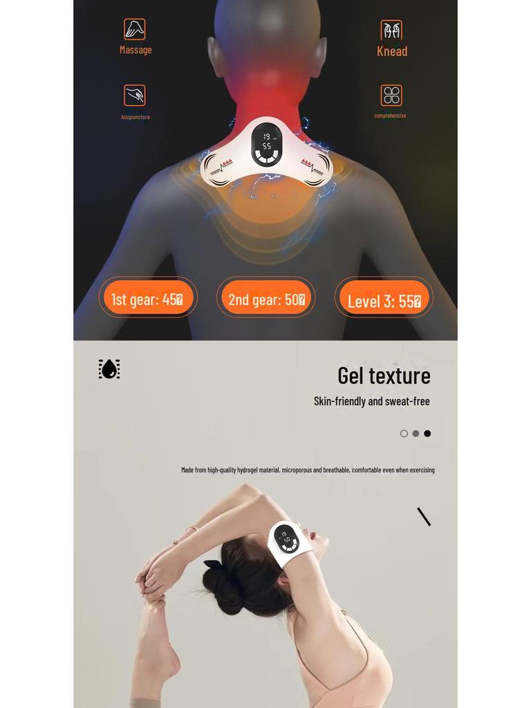 Portable Full Body Neck and Shoulder EMS Heating Massager with Remote Control