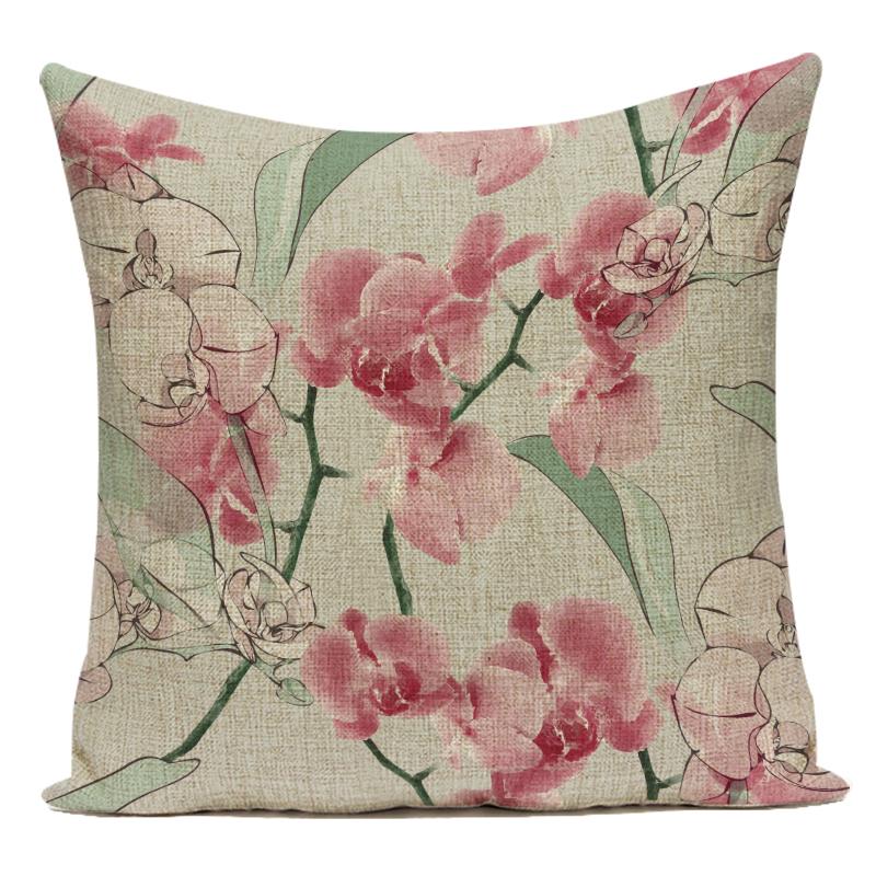 Decorative Throw Pillows Case Purple Lavender Flower Polyester Pillow Cushion Cover for Sofa Home Living Room Decoration