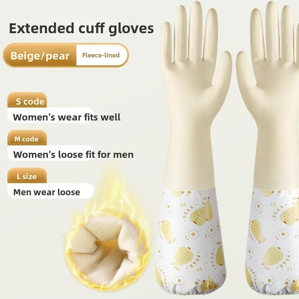 Waterproof Dishwashing Gloves Fleece Lined Scrubbing Gloves Winter Gloves  Outdoor Cleaning