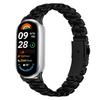 Metal Watch Band for Xiaomi Smart Band 10/9/8 Pearl-Shape Stainless Steel Black Wrist Strap