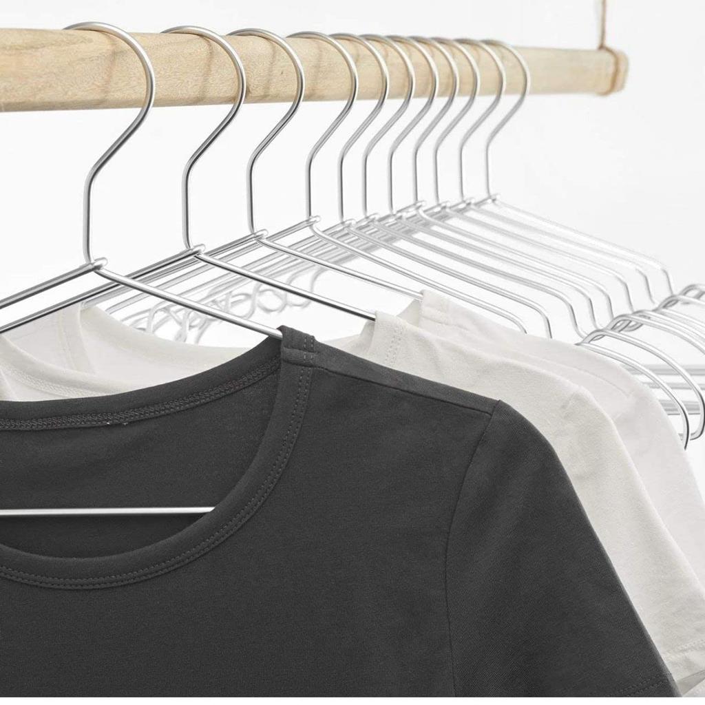 Stainless Steel Hangers Set of 30 (Unisex) - - Stylish, Thin, Durable, Rust-Resistant, Non-Bendable, Non-Slip