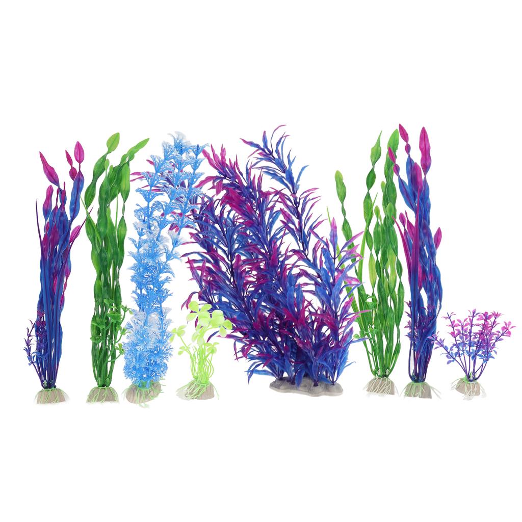 8pcs Artificial Seaweed Water Plants Plastic Fish Tank Plant Decorations for Aquarium Decoration