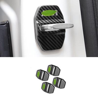 For BMW X5 F15 14-18 Carbon Fiber Steel Door Lock Protection Cover Trim 4PCS