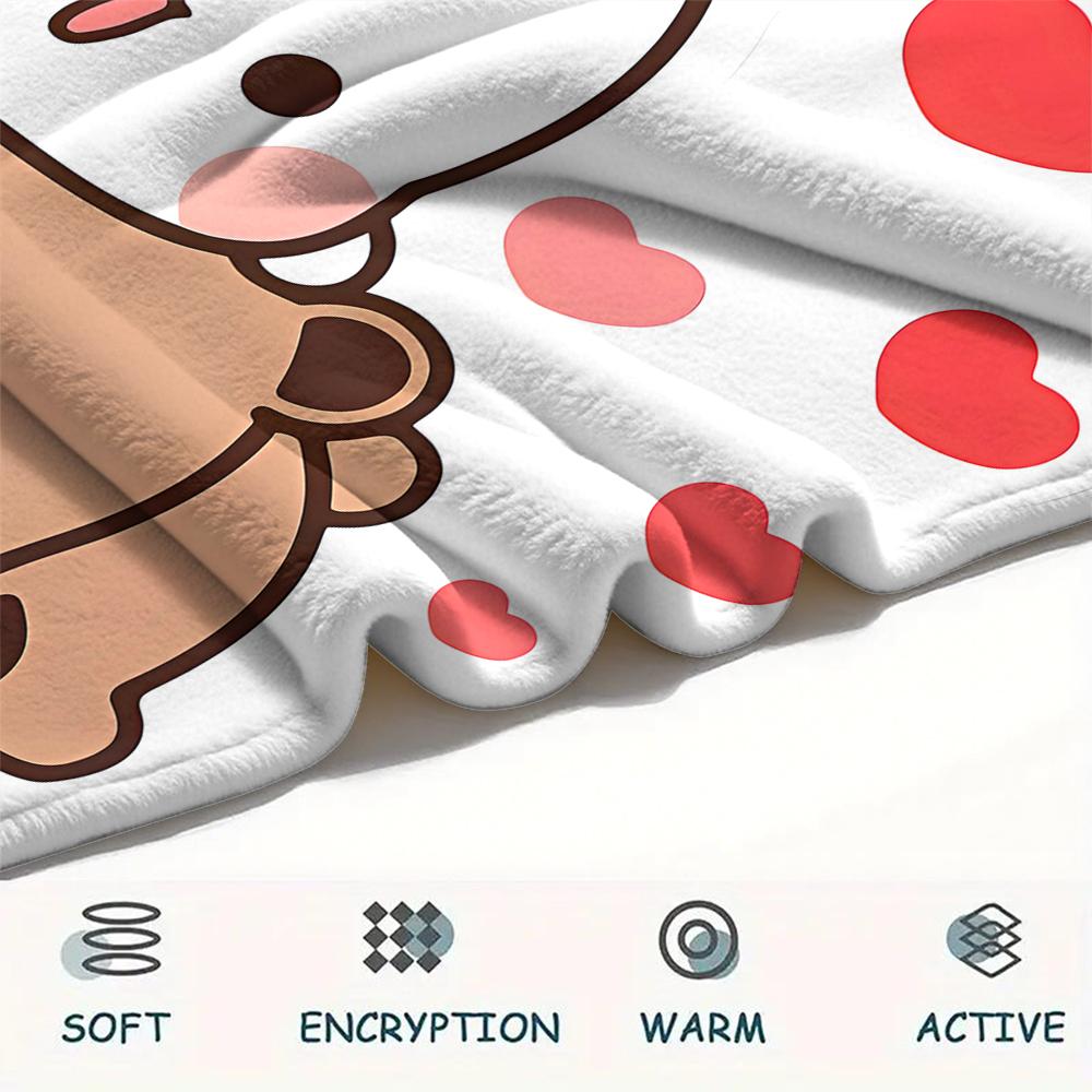 1PC Bubu Dudu Print Flannel Blanket, High quality All Seasons, Home Decor, Warmth and Comfort, Perfect for Christmas Gifts