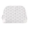 Vendome Canvas With Calfskin Dog's Teeth Makeup Bag Women's White VENDOTPMLTY-50CL50P