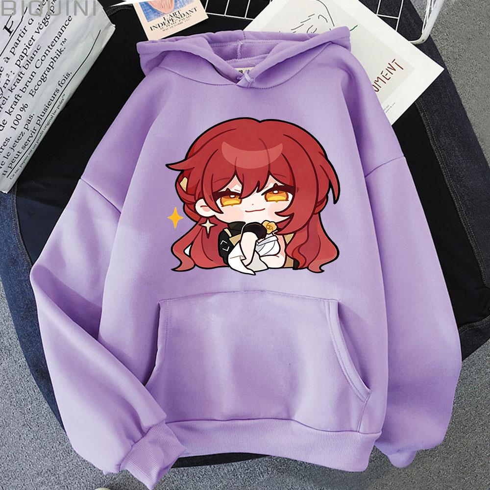 Honkai Star Rail Himeko Cartoon Graphic Hoodies Women Men Streetwear Harajuku Hooded Long Sleeve Sweatshirts Outfits Y2k Clothes