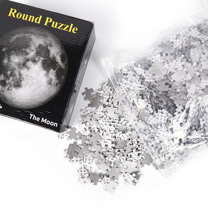 1000 Parça Yetişkin Yuvarlak Ay Puzzle Uzay Temalı Zorlu Zeka Oyunu Öğrenme Eğitici Eğlenceli Puzzle Oyunu