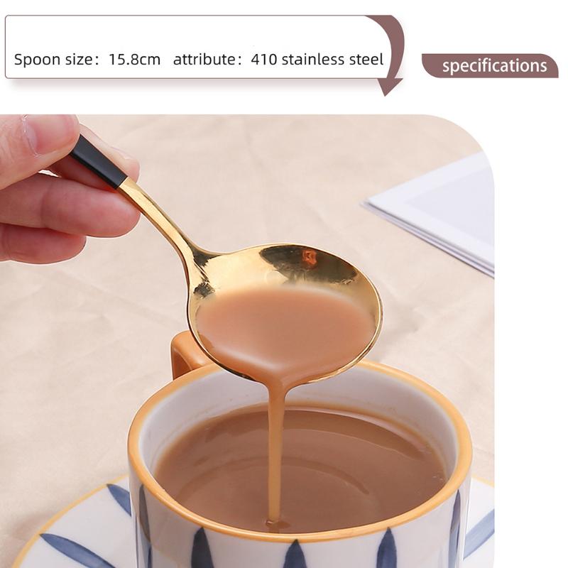 HANYANG Tableware Set Creative Spoon Round Spoon Stirring Spoon Gift Set Ice Spoon Fruit Fork Gift Set