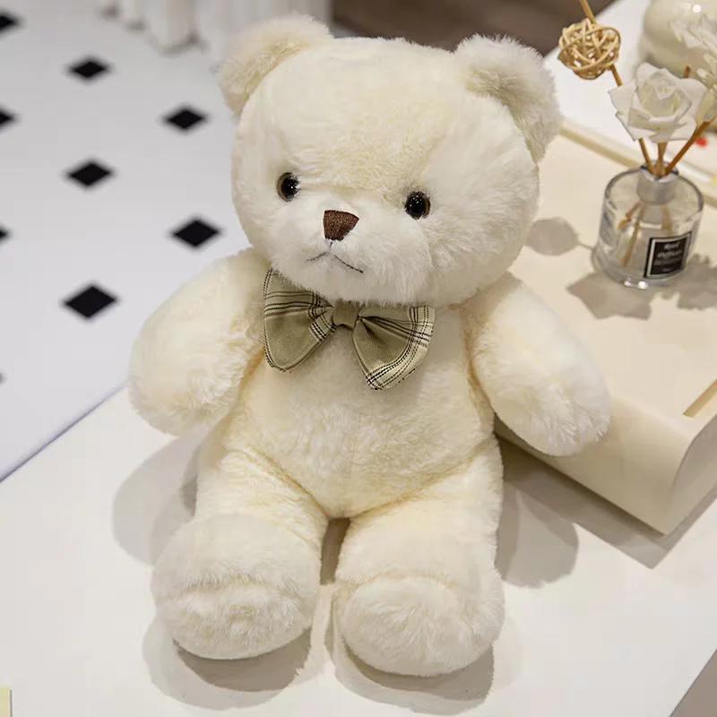 30cm Cute Teddy Bears Stuffed Plush Toys Cartoon Tie Bear Stuffed Animal Pillow Doll Home Decor Living Room Bedroom